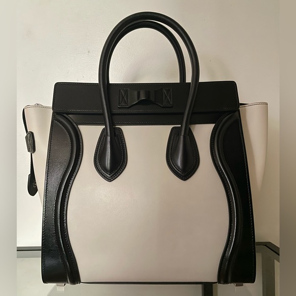 Celine Micro Luggage Handbag in Drummed Calfskin - Picture 2 of 10